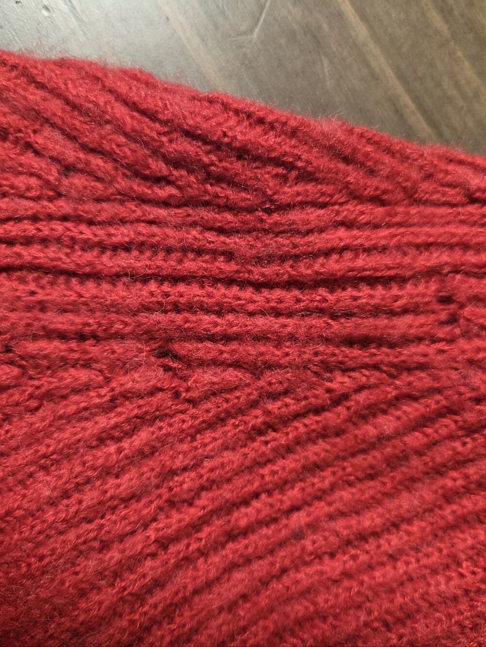 Free People Red Asymmetrical Off-The-Shoulder Knit Sweater - Picture 11 of 12